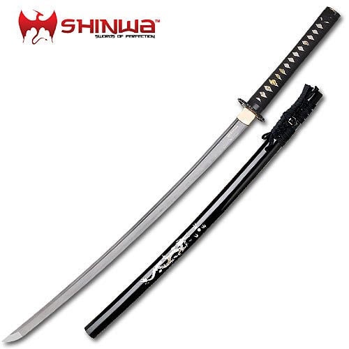 Shinwa Black Pearl Katana Damascus Steel Sword