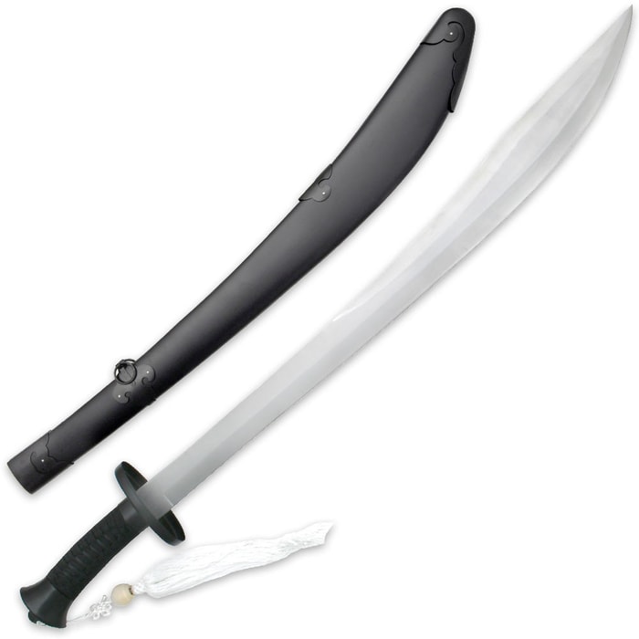 Black Chinese Kung Fu Boadsword With Scabbard