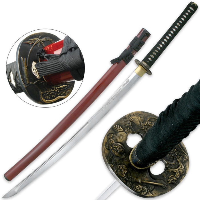 Ryumon Forged AISI 1060 Samurai Ninja Sword With Scabbard