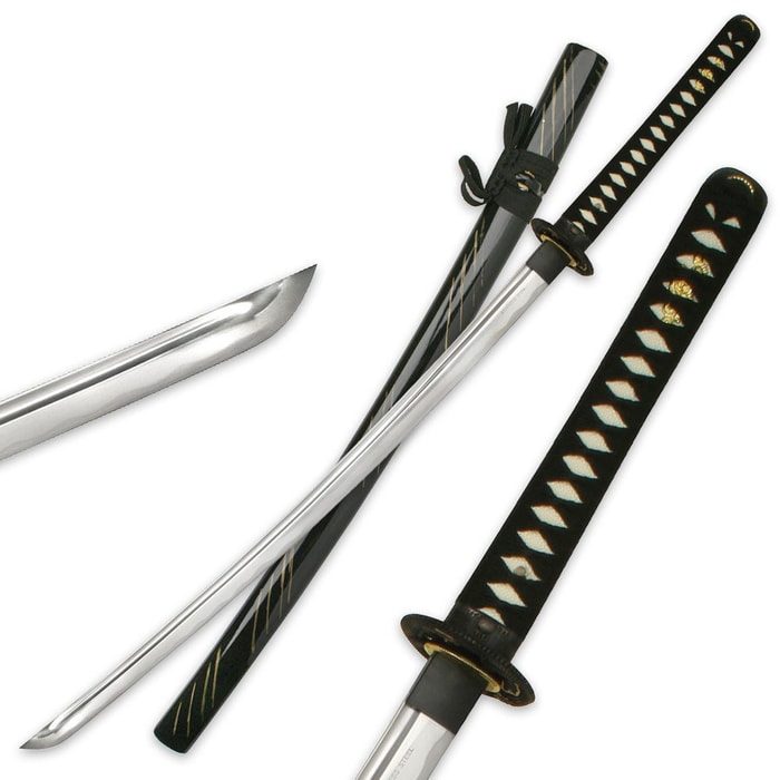 Hand Forged Dragon Tsuba Sword Black