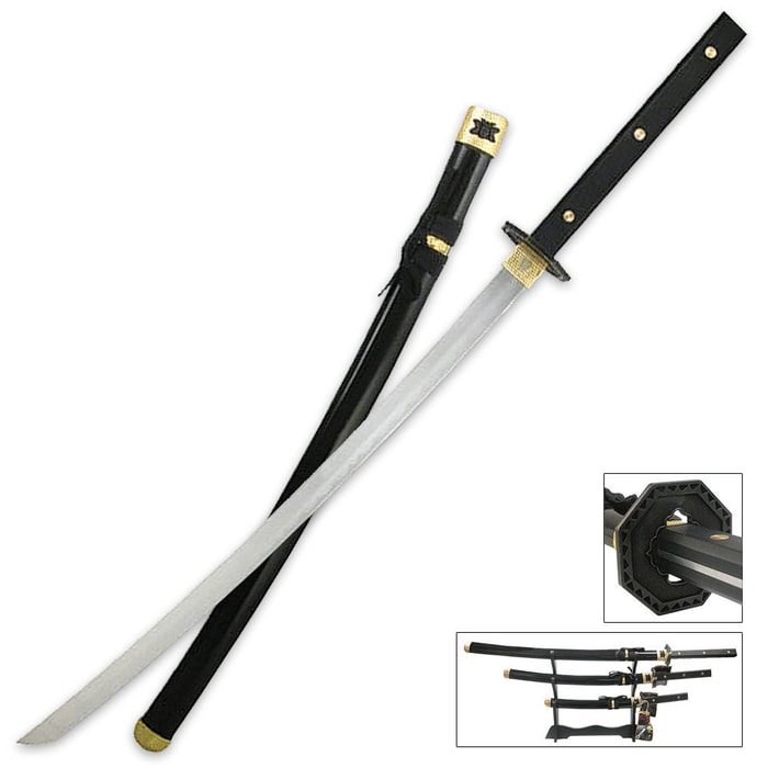 Bushido Three Piece Full Tang Samurai Sword Set Collector Edition