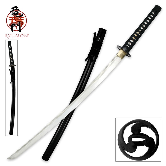 Ryumon Okinawa Iron Tsuba Hand Forged Katana Sword