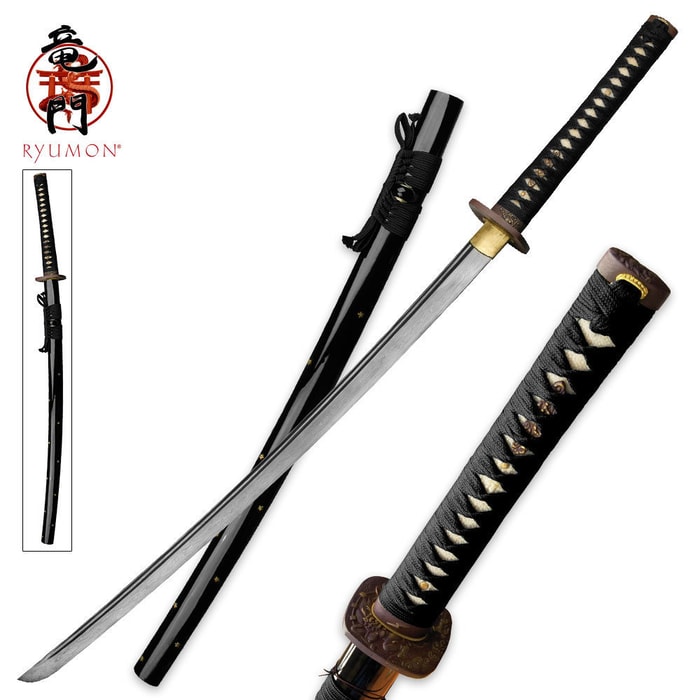 Ryumon Hand Forged Damascus Steel Samurai Katana With Scabbard