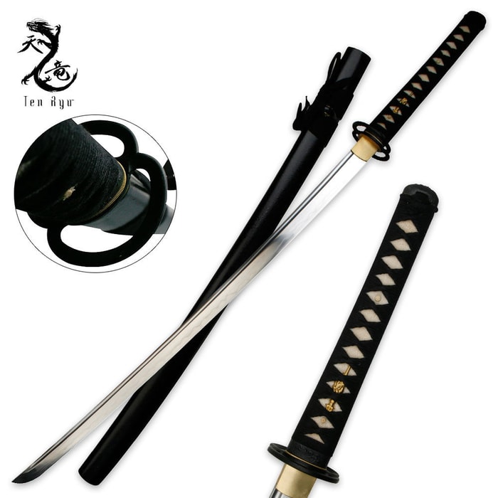 Ten Ryu 1045 Carbon Steel Clay Tempered Musashi Skatana Sword