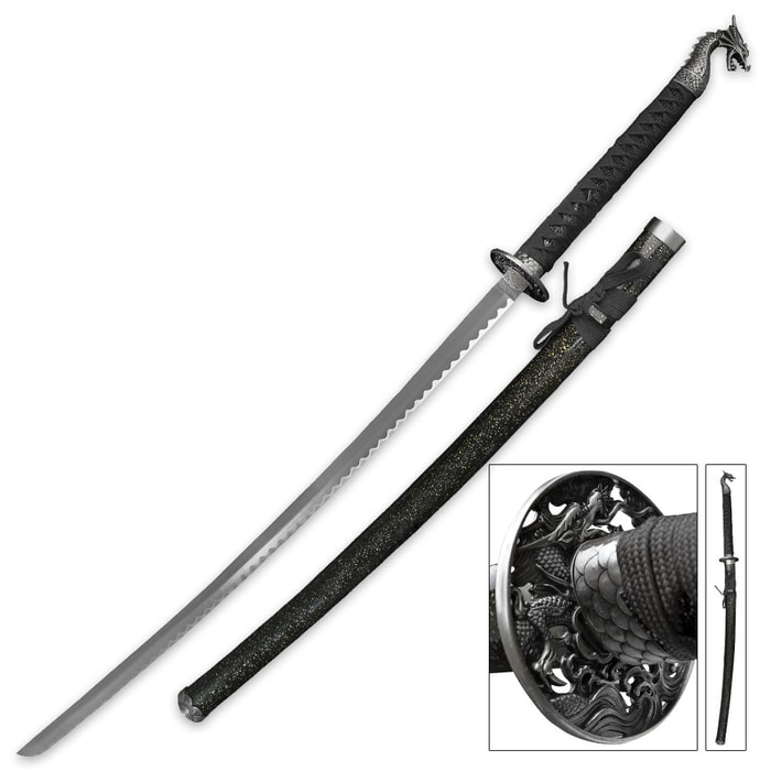 Dragon Sword Antiqued Silver
