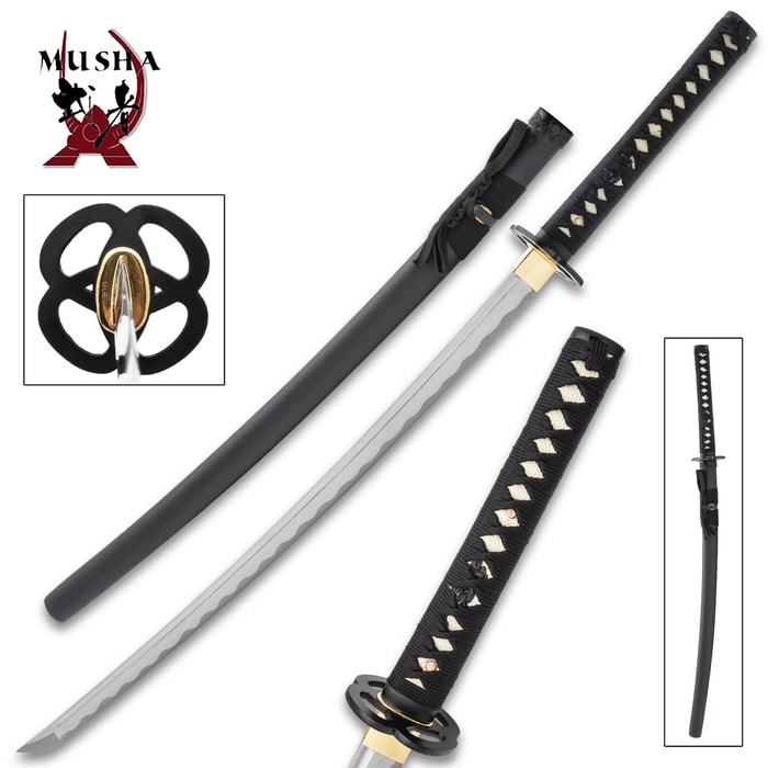 The Musha Hand-Forged Twin Musashi Katana is 38 3/4” overall