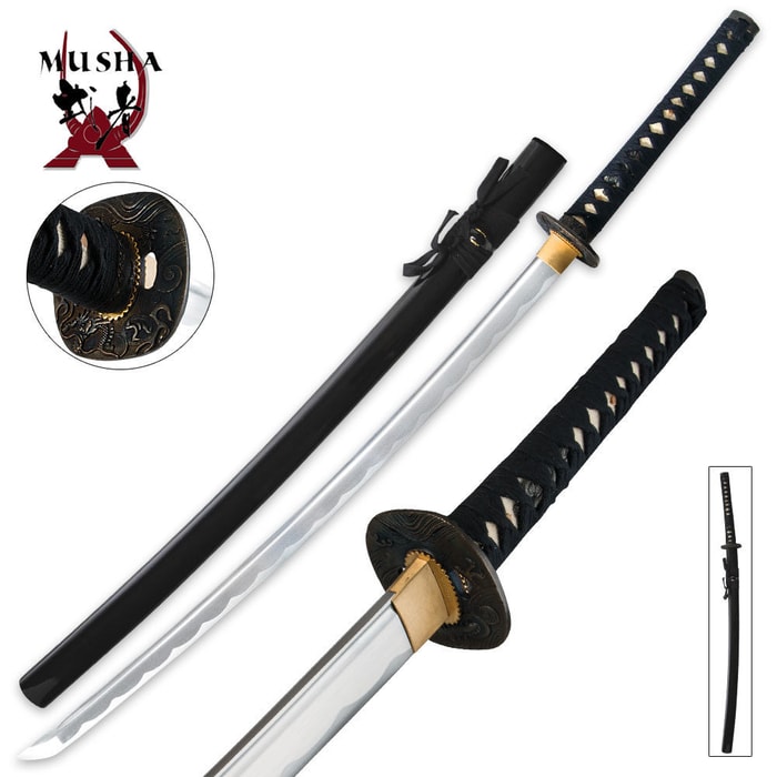 Full Tang Musha Dragon Strike Samurai Katana Sword With Scabbard