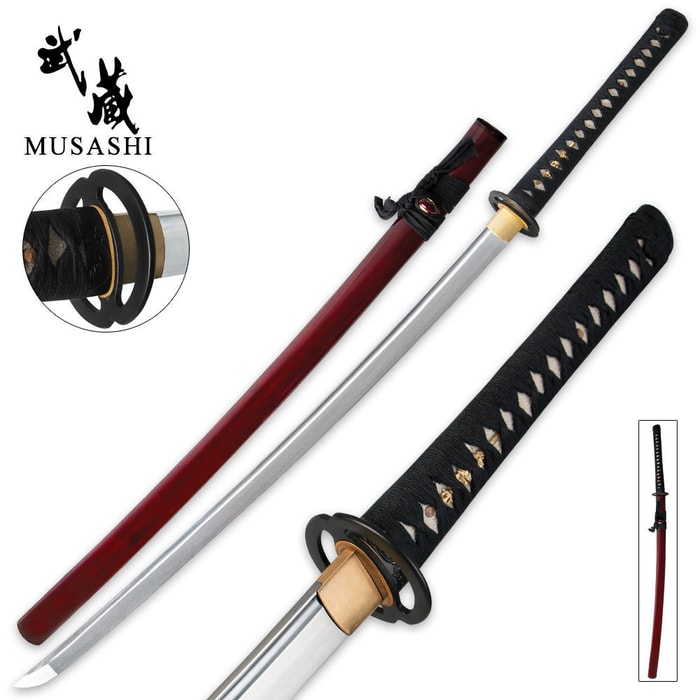 1060 Carbon Steel Musashi Miyamoto Katana Sword With Scabbard