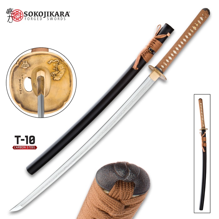 Handmade T10 Clay Tempered Japanese Samurai Real Hamon Ninja Sword Sharp.