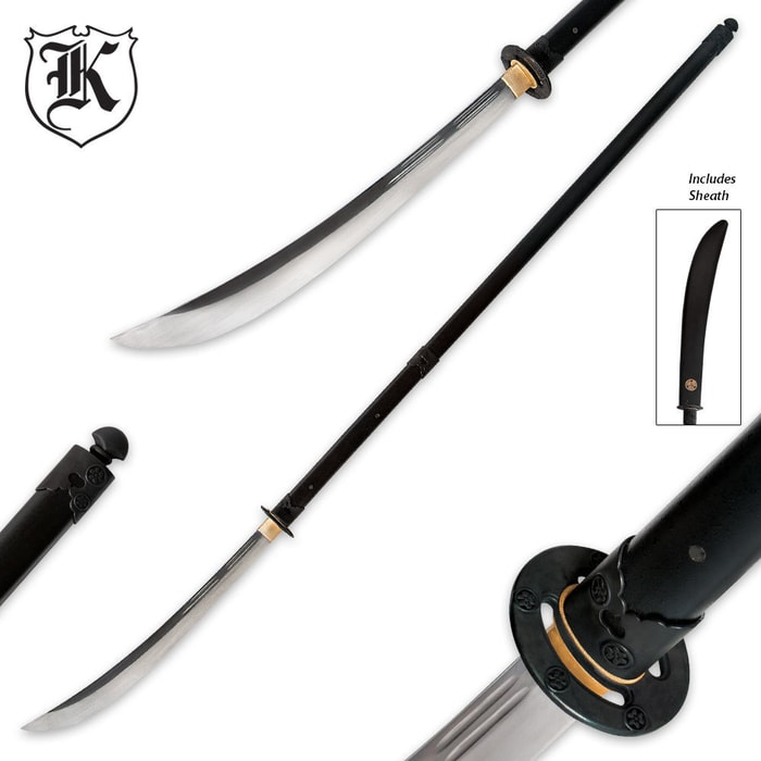 70 In. Hand Forged Naginata Sword With Sheath 