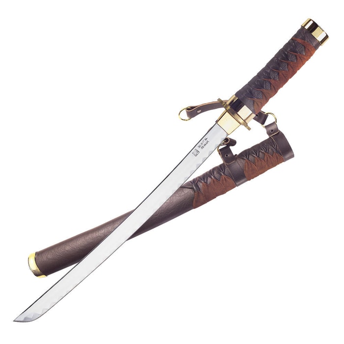 Samurai Leather Braided Wakizashi Sword