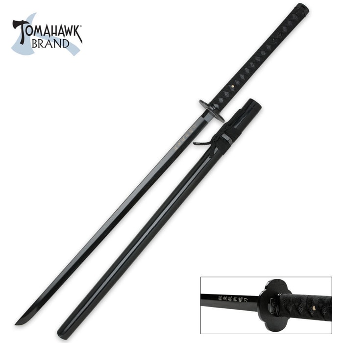 Samurai Warrior Ninjanto Ninja Sword with Black Blade