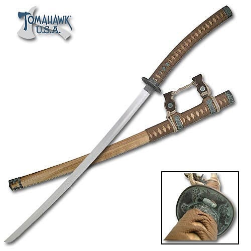 Reverse Blade Brown Tachi Sword