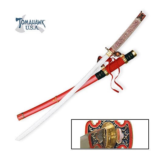 Red and Gold Japanese Katana Sword