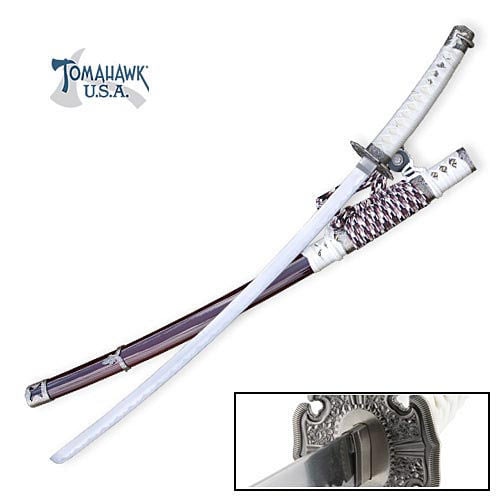 Tomahawk Braided Sageo Katana Red & White Sword