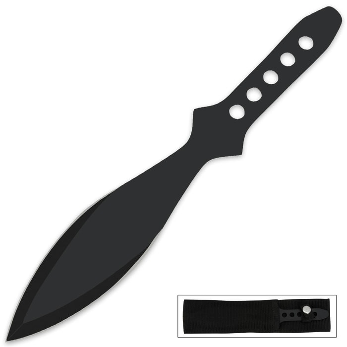 Large Heavy True Kommando Black Throwing Knife