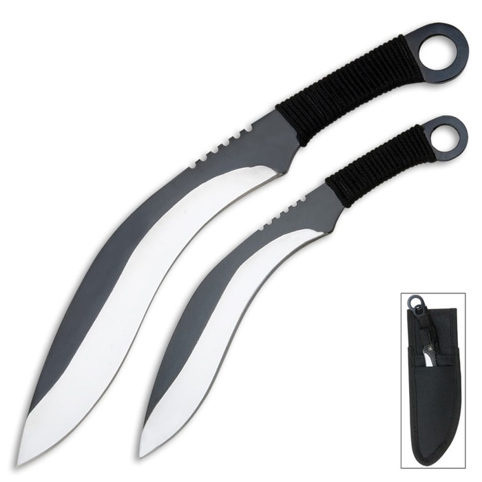 2 Pc Throwing Knives: Jungle Kukri Throwers 2 Pc Set