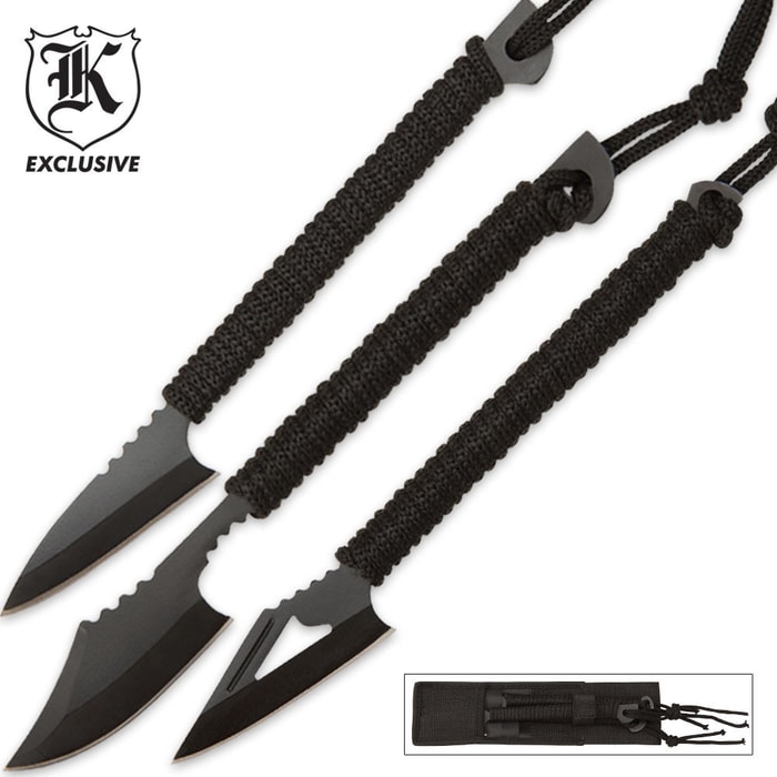 3 Pack Survival Harpoon Knives and Sheath