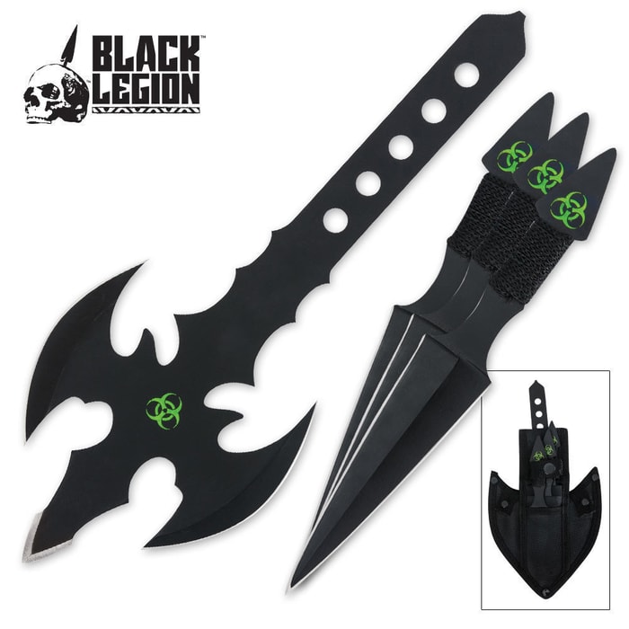 Black Legion Toxic Throwing Axe & Knife Set