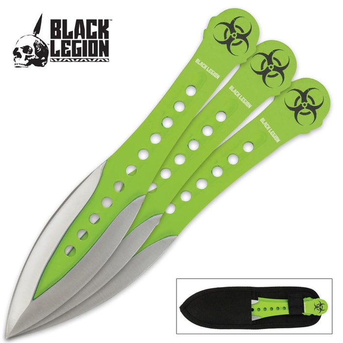 Black Legion Green Velocity Throwing Knife Set