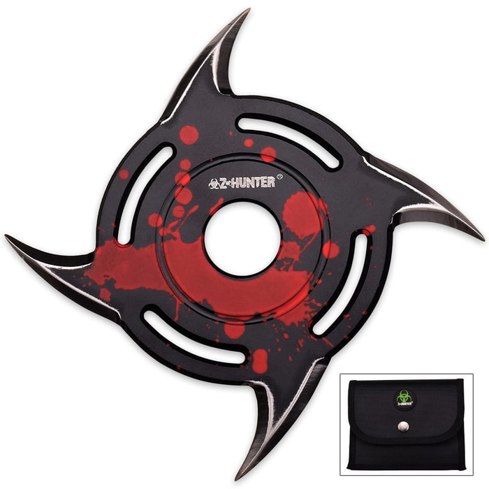 Z-Hunter Four Point Throwing Star Red & Black