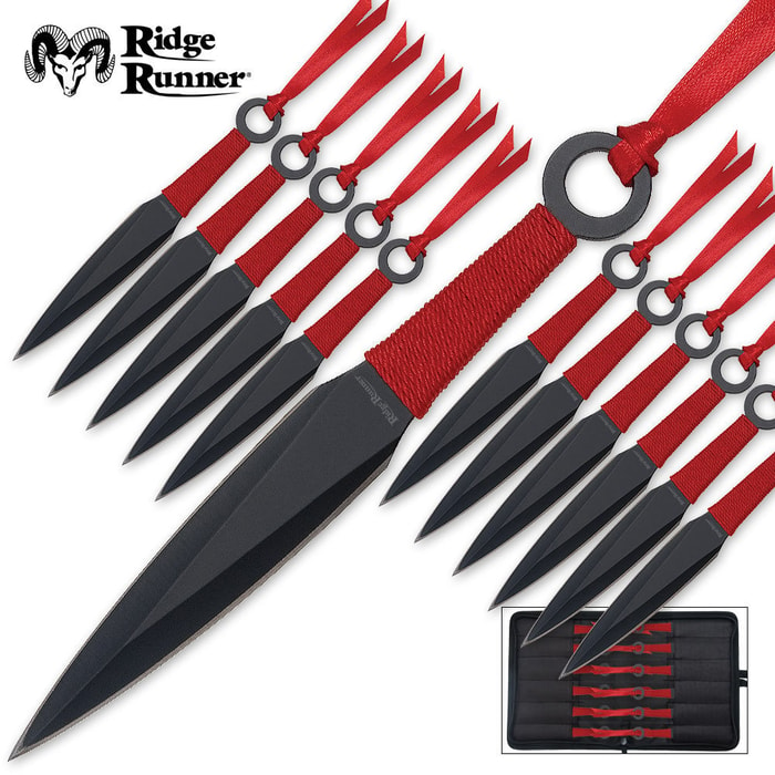 Ridge Runner 24-Pc Throwing Knife Set With Nylon Pouch