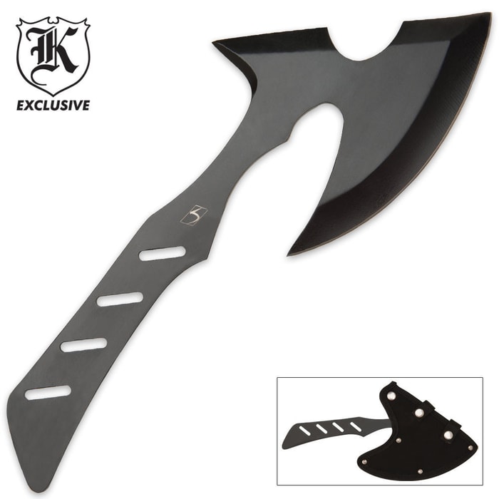 Singapore Sling Throwing Axe Black With Sheath