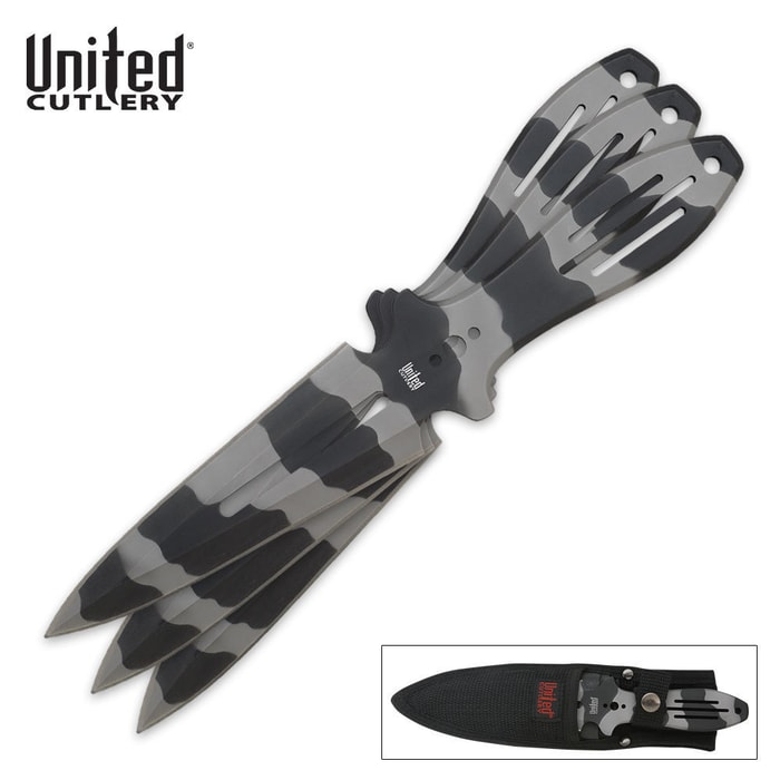 United Cutlery Camo Triple Threat Throwing Knives