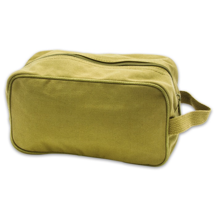 The Travel Shaving Bag is a heavy-duty bag to carry all of your toiletry essentials whether you’re camping or traveling