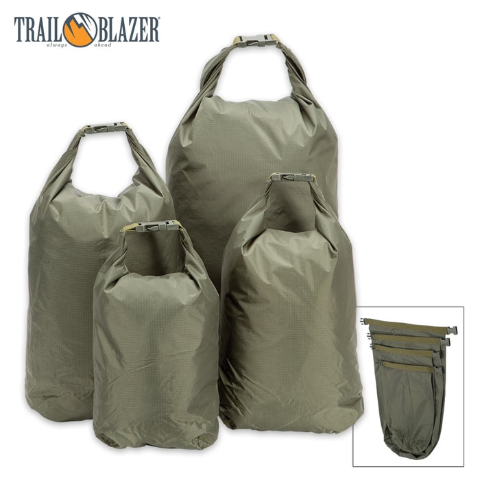 Trailblazer Dry Bags 4-Pack - XL, LG, MED, SM Sizes - Waterproof / Dustproof