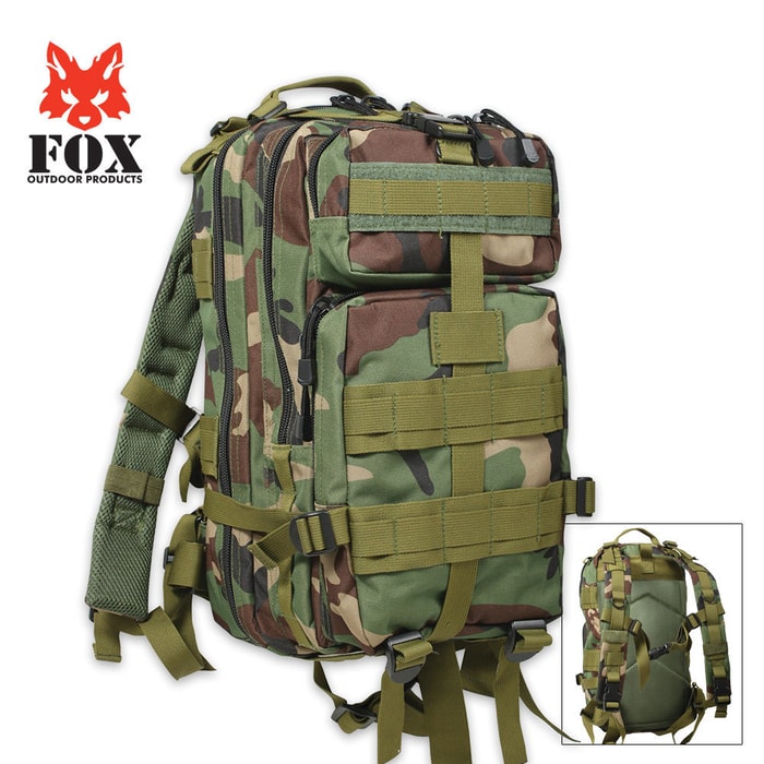 Fox Medium Transport Backpack Woodland Camo
