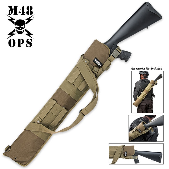 M48 OPS MOLLE Compatible Tactical Shotgun Scabbard OD Green