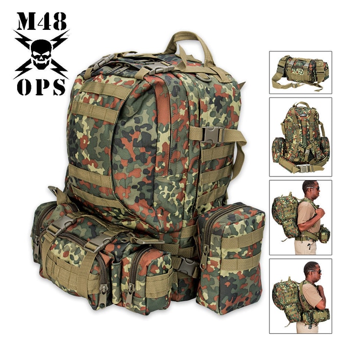 M48 Ops Gear Backpack German Flecktarn Camo
