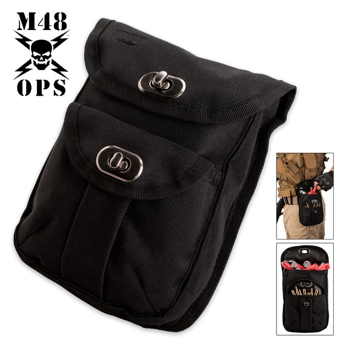 M48 OPS Canvas Two-Pocket Ammo and Accessory Pouch - Black