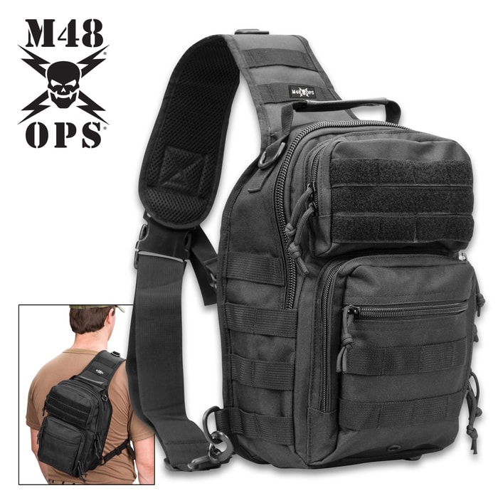 M48 OPS Black Cross Body Shoulder Sling Bag