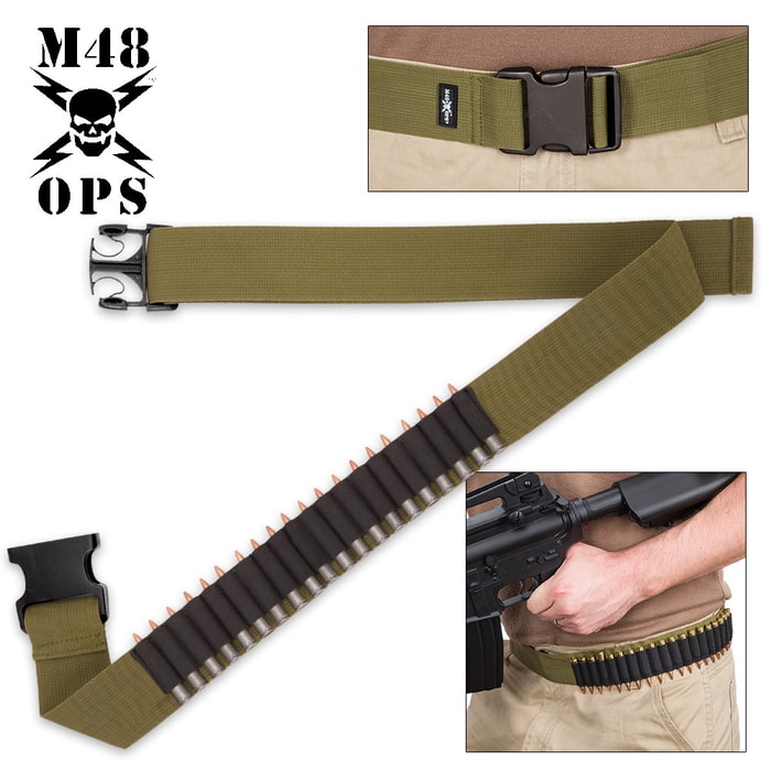 M48 Gear Rifle Cartridge Belt - OD Green