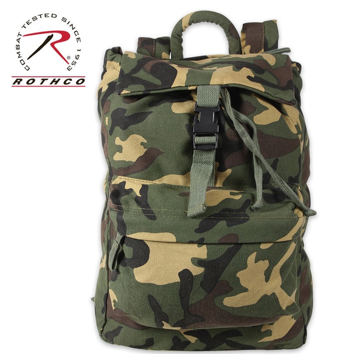 Canvas Day Pack Woodland Camo