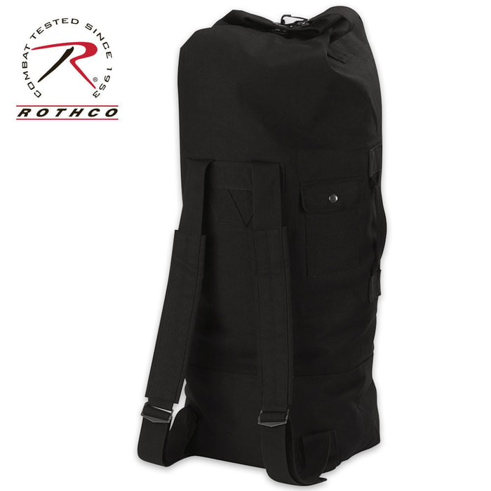 GI Style Double Strap Duffle Bag Black