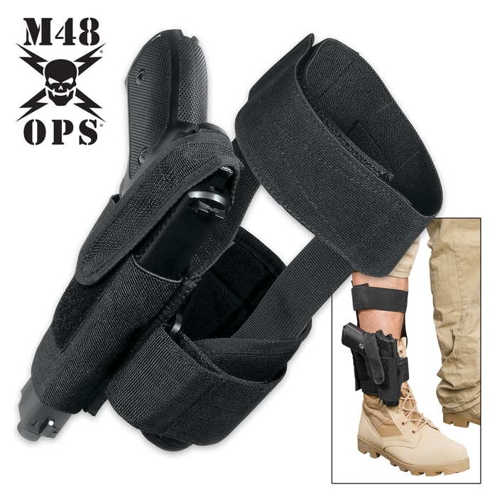 M48 OPS Concealed Ankle Holster - Black