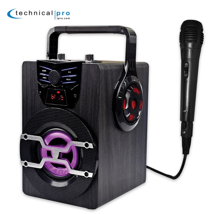 Rechargeable Bluetooth LED Speaker With Wired Mic