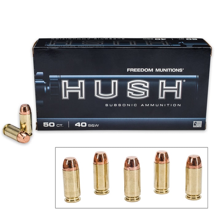 Freedom Munitions HUSH .40 Smith & Wesson 200gr RNFP Rounds - Box of 50