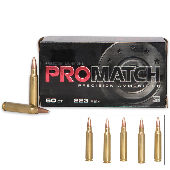 Freedom Munitions ProMatch .223 Remington 77gr HPBT Ammunition - Box of 50