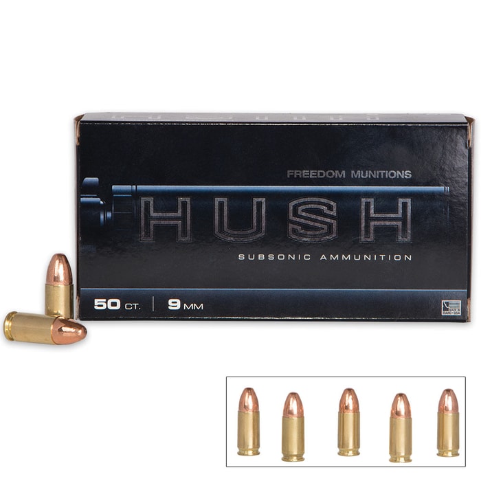 Freedom Munitions HUSH 9mm 147gr RN Rounds - Box of 50