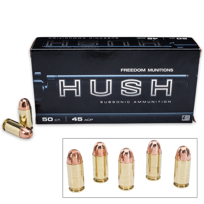Freedom Munitions HUSH .45 Automatic 230gr RN Rounds - Box of 50