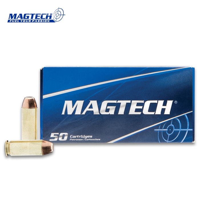 Magtech Sport 10MM Full Metal Jacket Ammo - 50-Count - Brass Case Boxer Primed, Reliable Powder Ignition, Non-Corrosive Primers