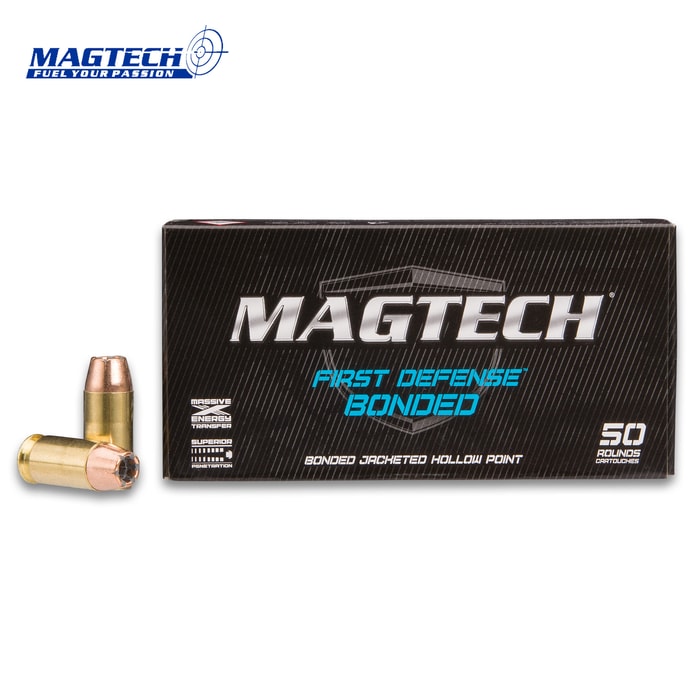 Magtech .45 Caliber / 230gr Automatic (Auto) Bonded Jacketed Hollow Point (JHP) Ammunition - Box of 50 Rounds - Military / Law Enforcement / Competition Grade - Self Defense and More
