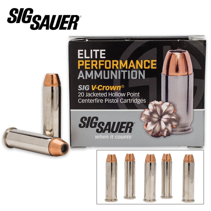 SIG Sauer Elite V-Crown .357 Magnum 125gr JHP Ammo - Box of 20