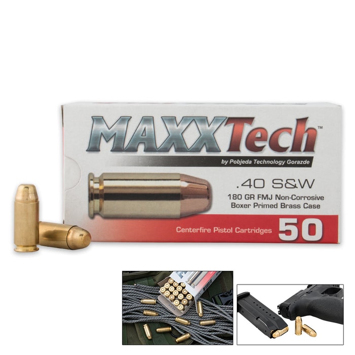 MaxxTech .40 S&W 180 Grain FMJ