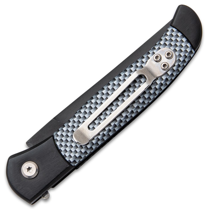 Black Carbon Fiber Automatic Knife Stainless Steel