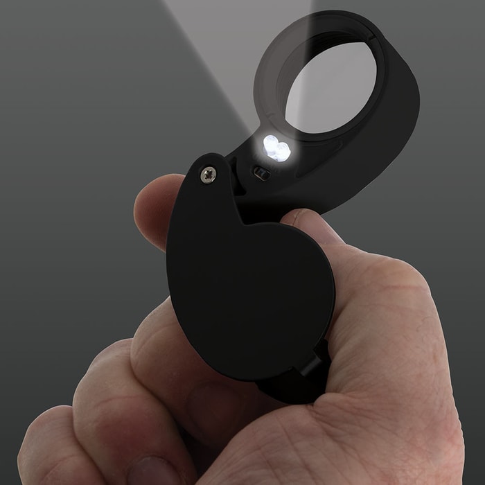 FIRESTARTER 10X Mini Magnifying Glass Folding Pocket Magnifier